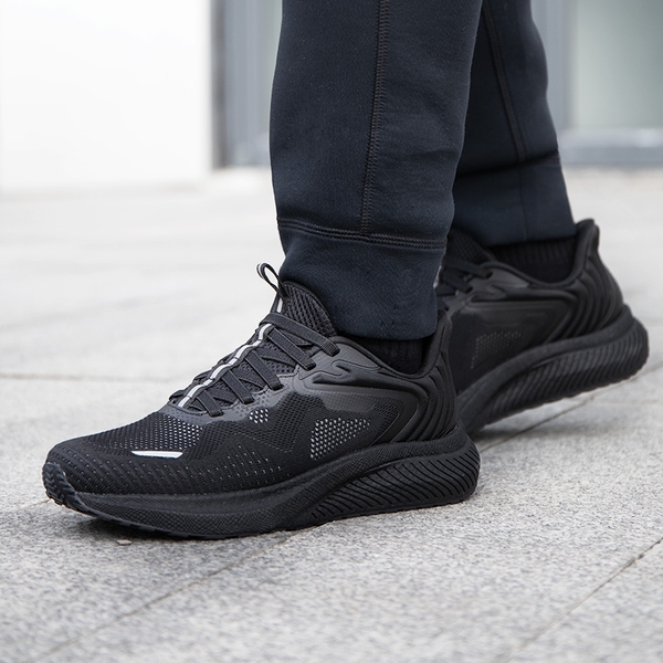 Men's Knitted Non-Slip Sneakers - BLACK - 7